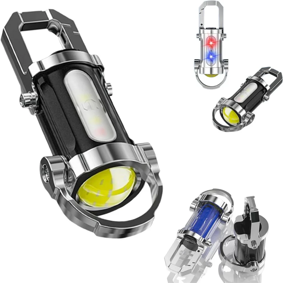 Elthivo™ KeyBlazer – Mini Silná LED Svítilna 1200 Lumenů, Přívěsek na Klíče, Nouzové Světlo a Powerbanka