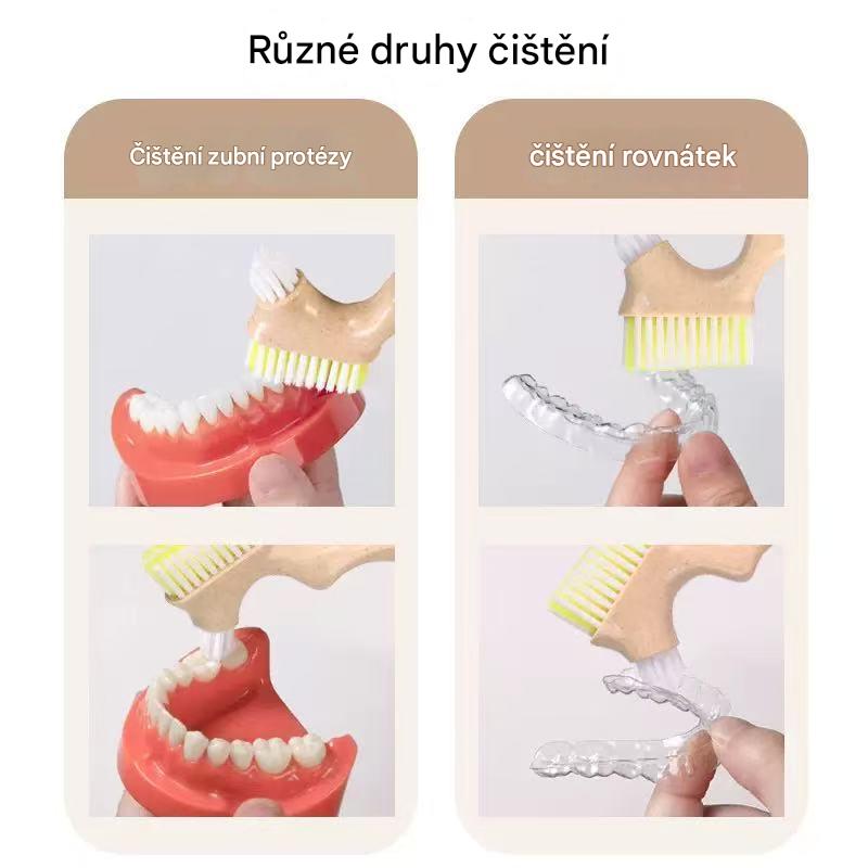 Ergonomická rukojeť a antibakteriální zubní kartáček z čisté ovčí vlny