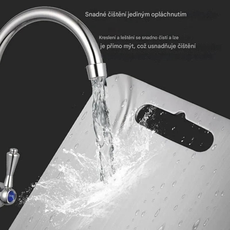 Elthivo™ krájecí deska z titanové slitiny – ultra odolná, hygienická a šetrná k nožům, nezbytný pomocník do vaší kuchyně