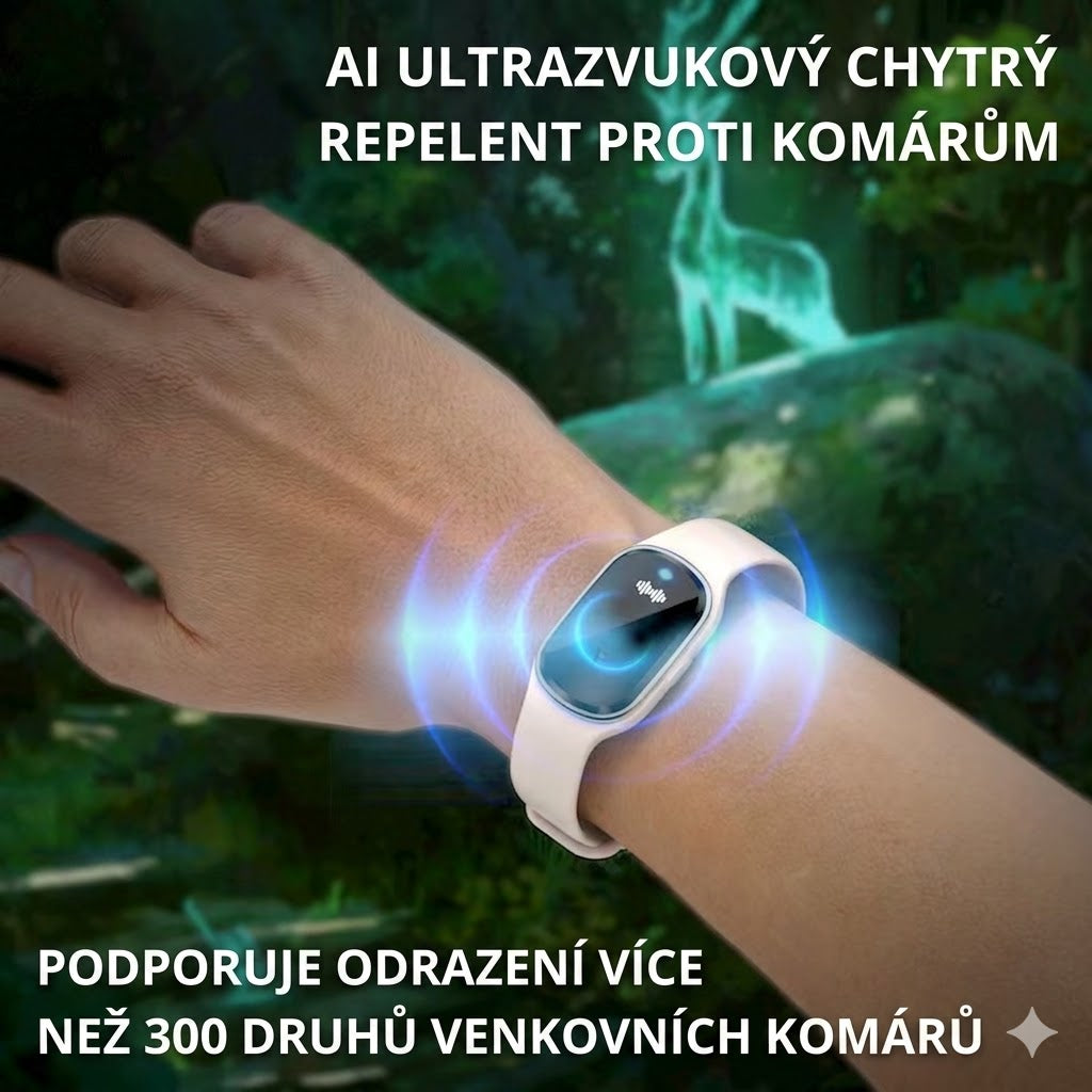 🦟 Ultrazvukový náramek proti komárům – pohodlná ochrana bez chemie