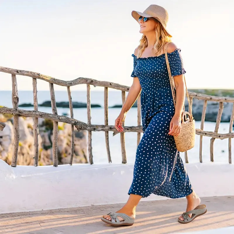 Elthivo dámské bezbolestné pohodlné ortopedické kožené sandály