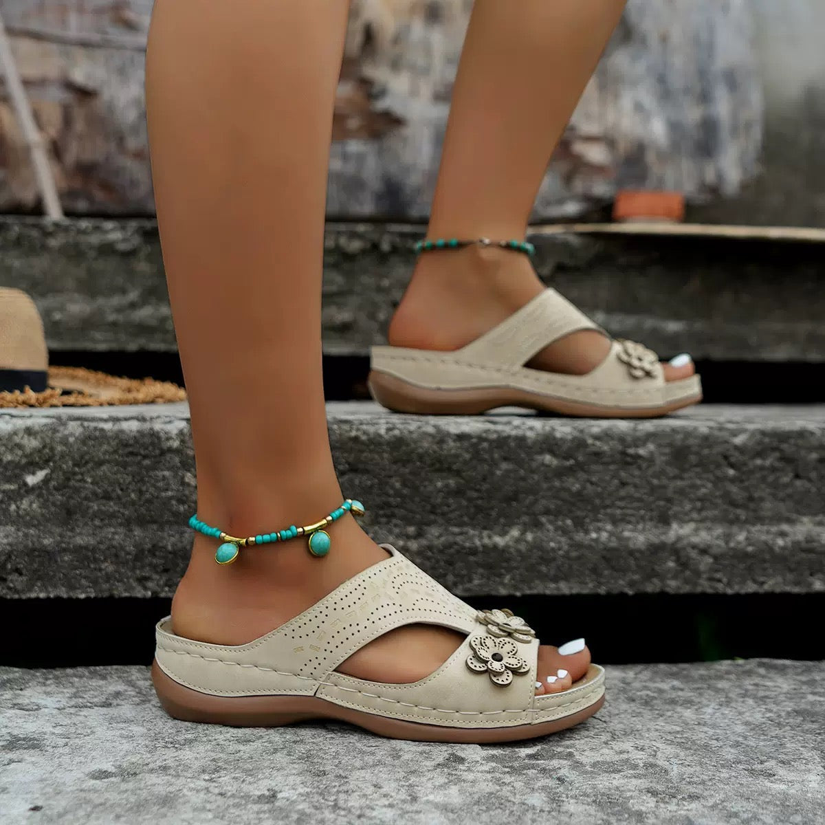 Elthivo dámské bezbolestné pohodlné ortopedické kožené sandály