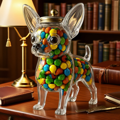 🐕 Sklenice na bonbóny Chihuahua-Originální dárek pro milovníky pejsků