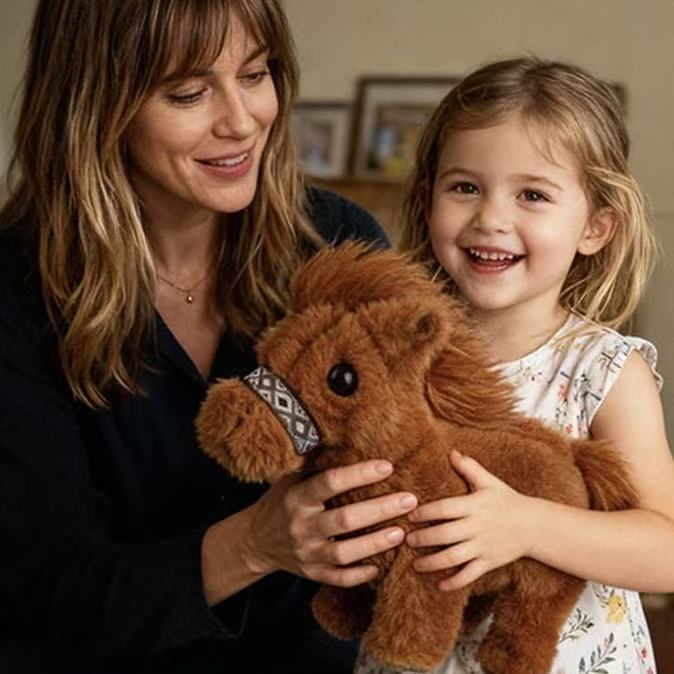 Kdo v dětství nesnil o vlastním koníkovi? 🎁 Běhající plyšový koník, certifikace EU – vánoční dárek! 🔥