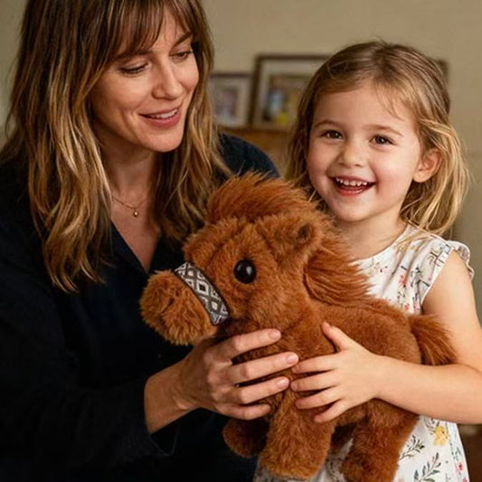 Kdo v dětství nesnil o vlastním koníkovi? 🎁 Běhající plyšový koník, certifikace EU – vánoční dárek! 🔥