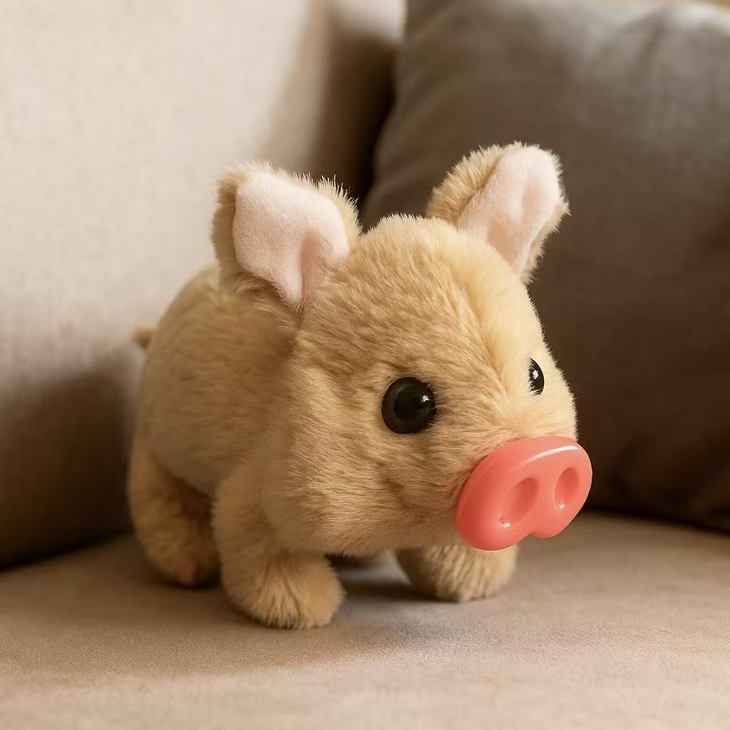 Roztomilé plyšové selátko — terapeutický společník pro radost a klid v každém věku