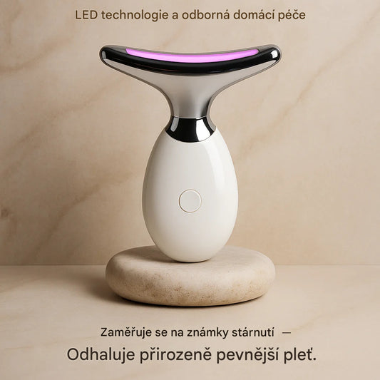 Tvarovací přístroj s červeným světlem pro obličej, krk a paže – navržený pro pokožku starších žen, pro hladší a pevnější kontury pleti