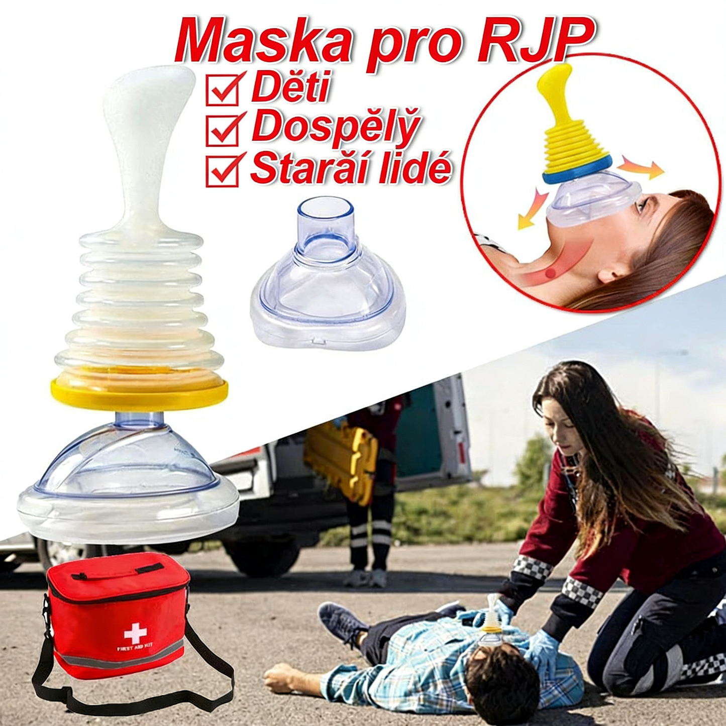 Doprava zdarma 🛑 Nouzová resuscitační maska proti udušení – každá vteřina je rozhodující, chraňte život