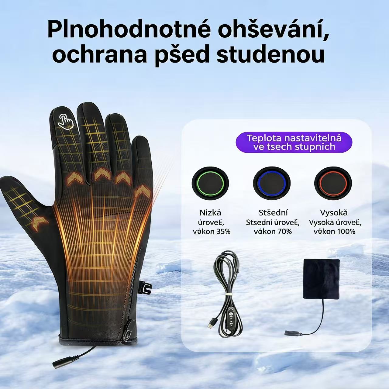 Inteligentní vyhřívané rukavice se 3 nastavitelnými stupni🔥  | Navrženo pro seniory, rychlé zahřátí během několika sekund, ochrana proti mrazu