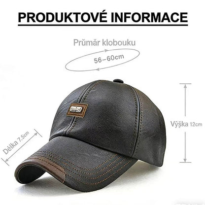 Pánská baseballová čepice z PU kůže s podšívkou🔥  | Větruodolná a teplá, pohodlná a odolná