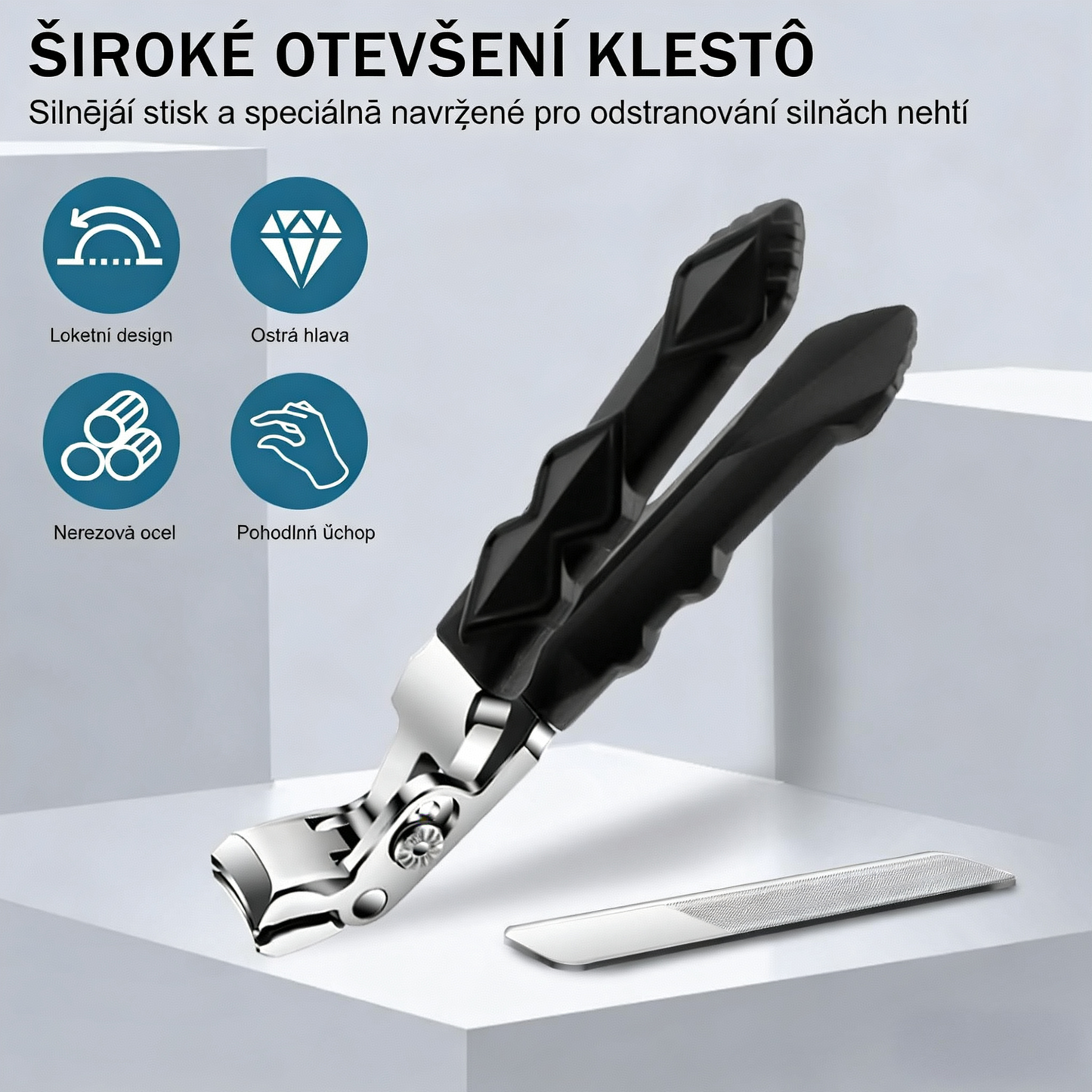 Elthivo OrthoClip™ – profesionální nůžky na nehty, ideální pro seniory, diabetiky, pacienty s problémy se zády nebo artritidou