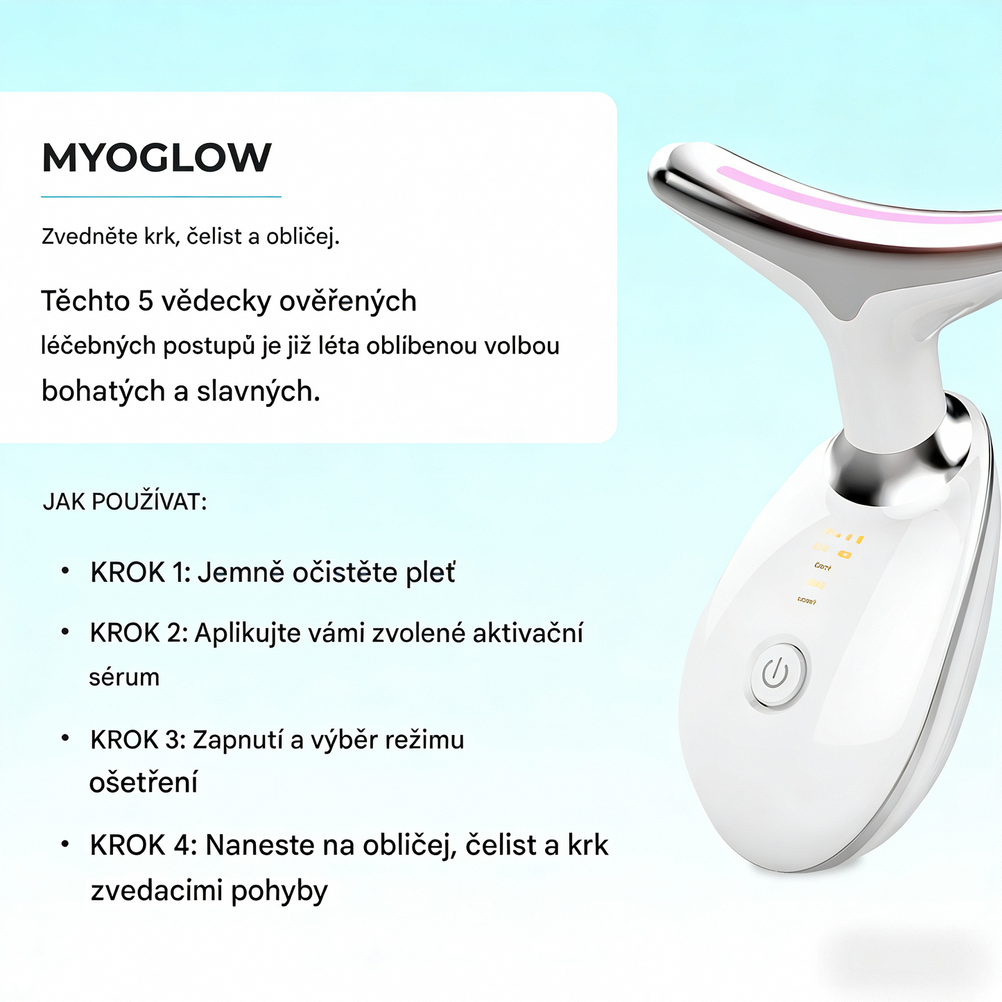 Tvarovací přístroj s červeným světlem pro obličej, krk a paže – navržený pro pokožku starších žen, pro hladší a pevnější kontury pleti