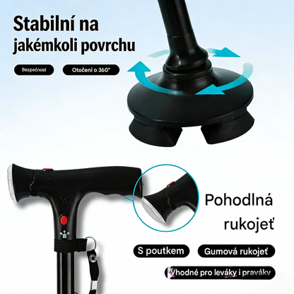 Doporučují ortopedi：Protiskluzová multifunkční vycházková hůl pro bezpečnou chůzi  Spolehlivá opora při každém kroku.
