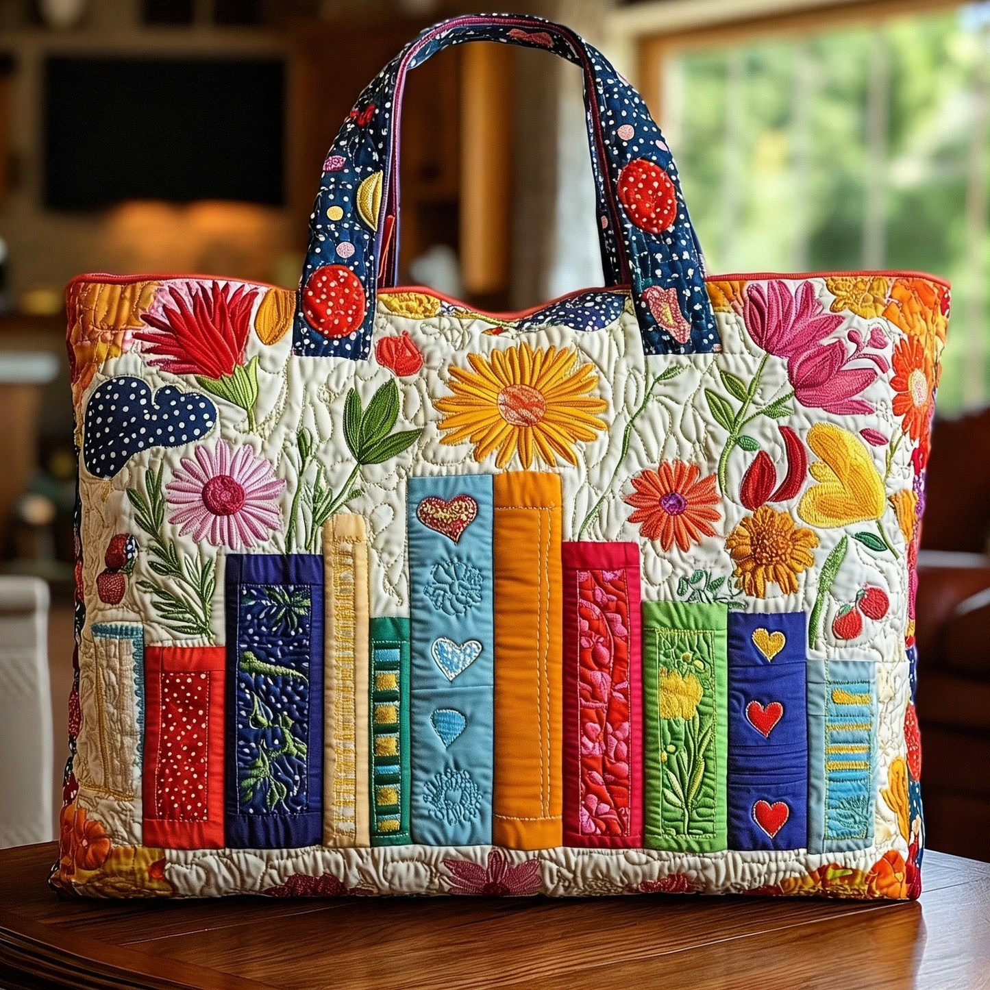 Elthivo Storybound Quilted Tote – Ručně vyráběná prošívaná taška s velkou kapacitou