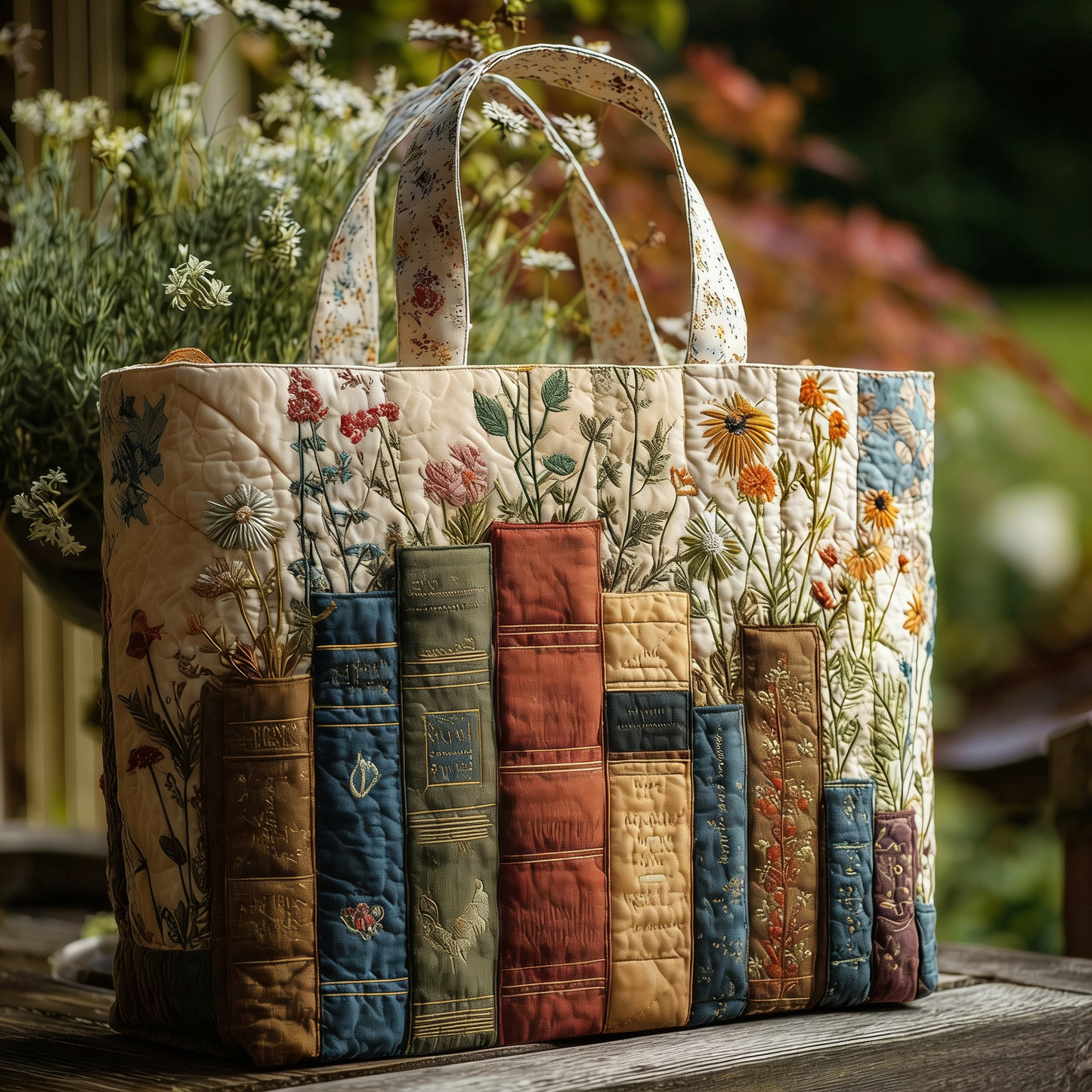 Elthivo Storybound Quilted Tote – Ručně vyráběná prošívaná taška s velkou kapacitou