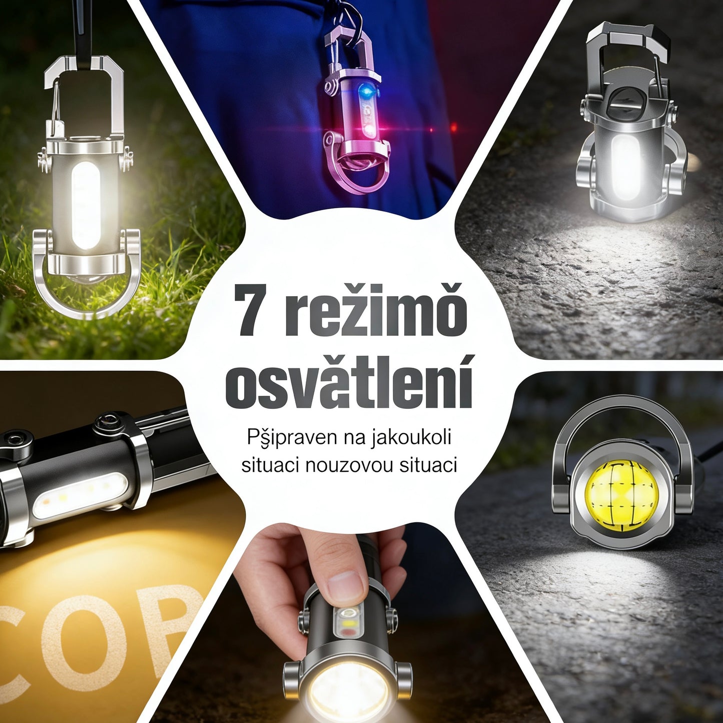 Elthivo™ KeyBlazer – Mini Silná LED Svítilna 1200 Lumenů, Přívěsek na Klíče, Nouzové Světlo a Powerbanka