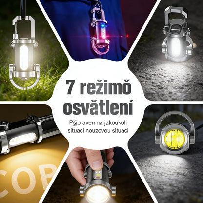 Elthivo™ KeyBlazer – Mini Silná LED Svítilna 1200 Lumenů, Přívěsek na Klíče, Nouzové Světlo a Powerbanka