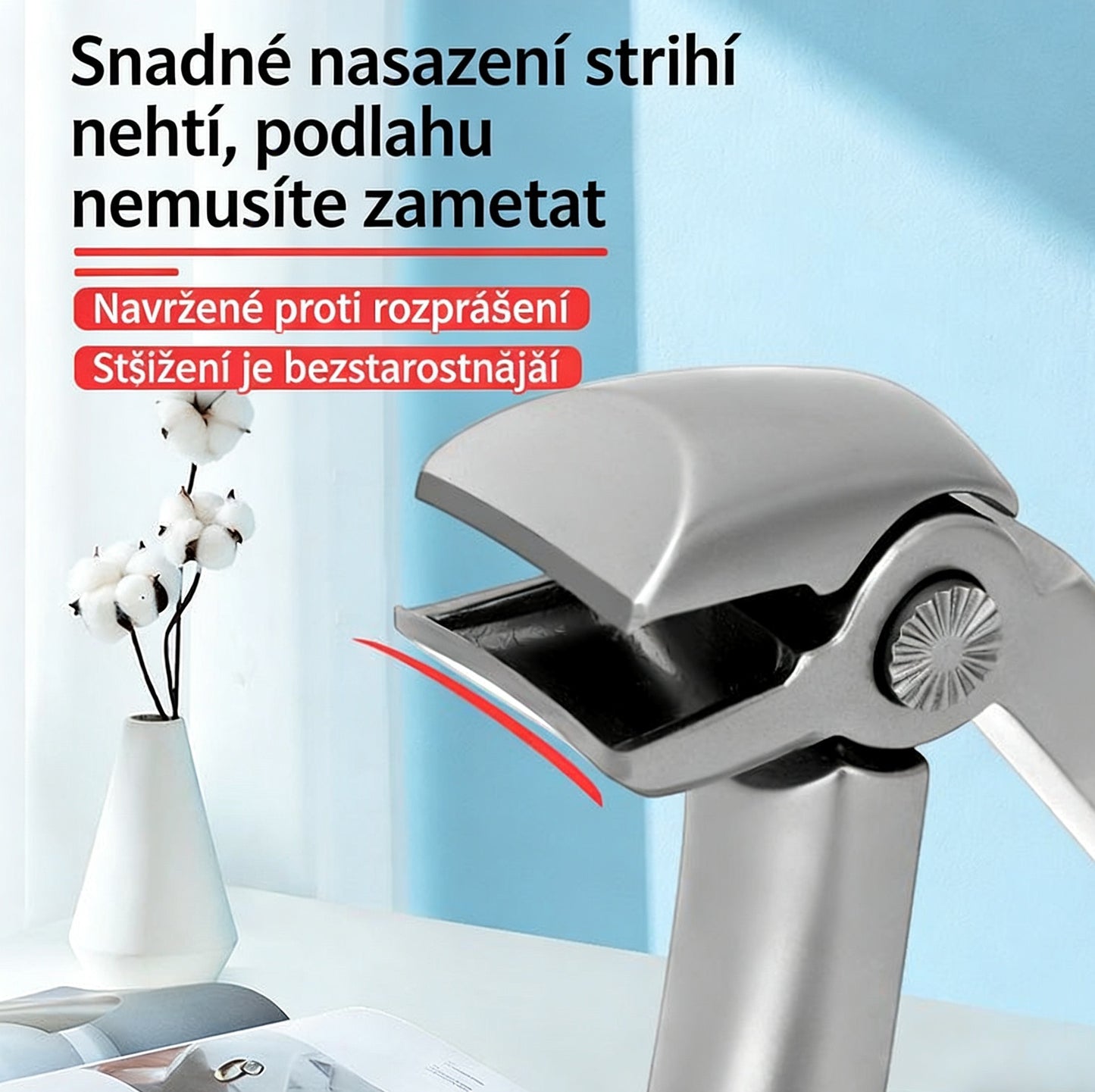 Lékařsky navržené kleštičky na nehty doporučené podiatry – stačí jemný stisk a snadno zastřihnete i silné a tvrdé nehty.