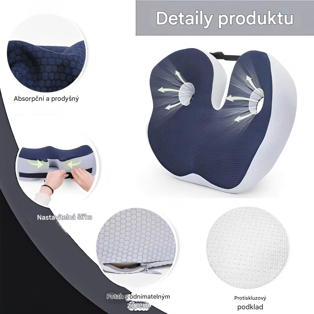 Elthivo ErgoSeat Memory Foam Seat Cushion – ergonomický polštář pro pohodlné sezení každý den