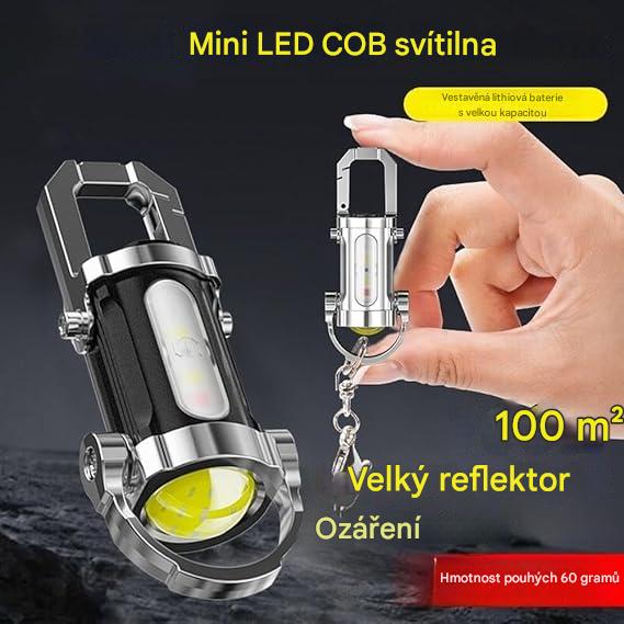 Elthivo™ KeyBlazer – Mini Silná LED Svítilna 1200 Lumenů, Přívěsek na Klíče, Nouzové Světlo a Powerbanka