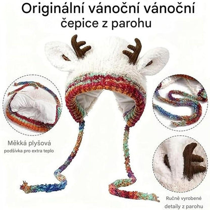 Teplý vánoční dárek na celou zimu – roztomilá čepice s jelenem, která doprovází děti při každém radostném výletu
