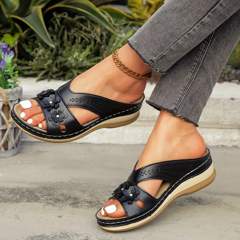 Elthivo dámské bezbolestné pohodlné ortopedické kožené sandály