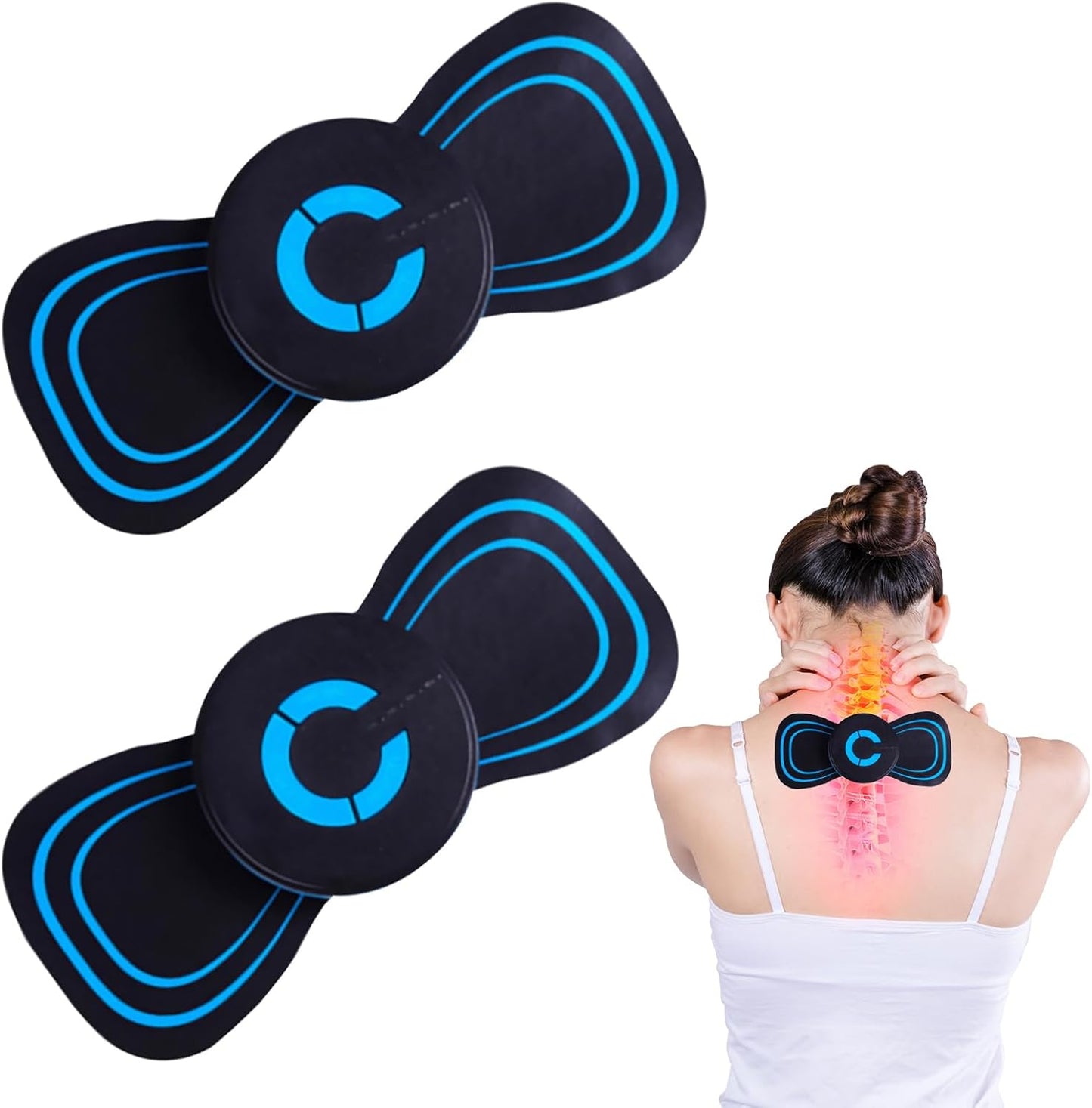 Přenosná pulzní masážní náplast｜Kompaktní masážní přístroj pro úlevu od únavy krční, bederní a zádové oblasti