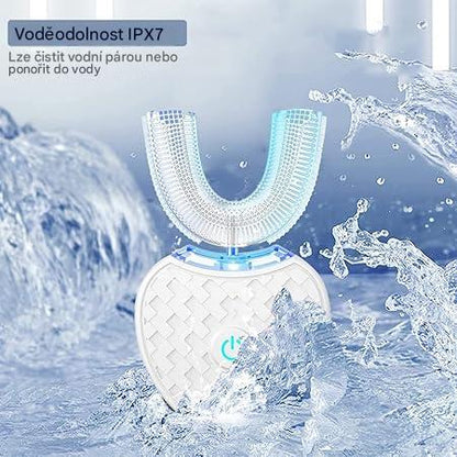 Ultrazvukový elektrický zubní kartáček pro seniory – 360° čištění, U-hlavice a jemná péče o dásně