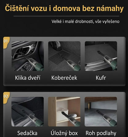 Bezdrátový ruční vysavač s vysokým sacím výkonem – ideální pomocník pro domácnost i automobil
