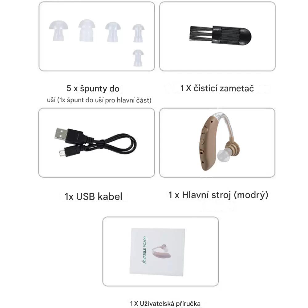 Nový inteligentní sluchový přístroj s potlačením hluku pro seniory