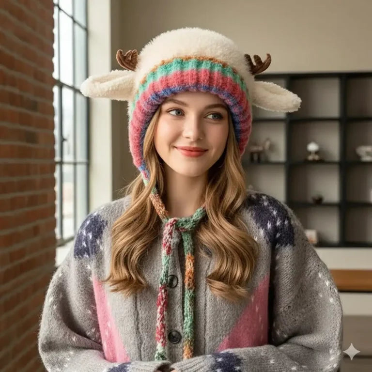 Teplý vánoční dárek na celou zimu – roztomilá čepice s jelenem, která doprovází děti při každém radostném výletu