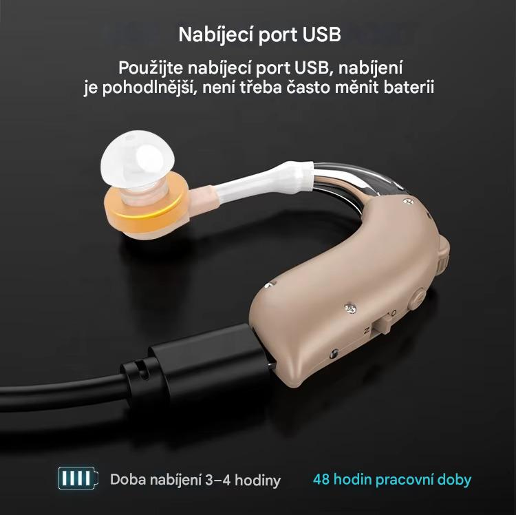 Nový inteligentní sluchový přístroj s potlačením hluku pro seniory