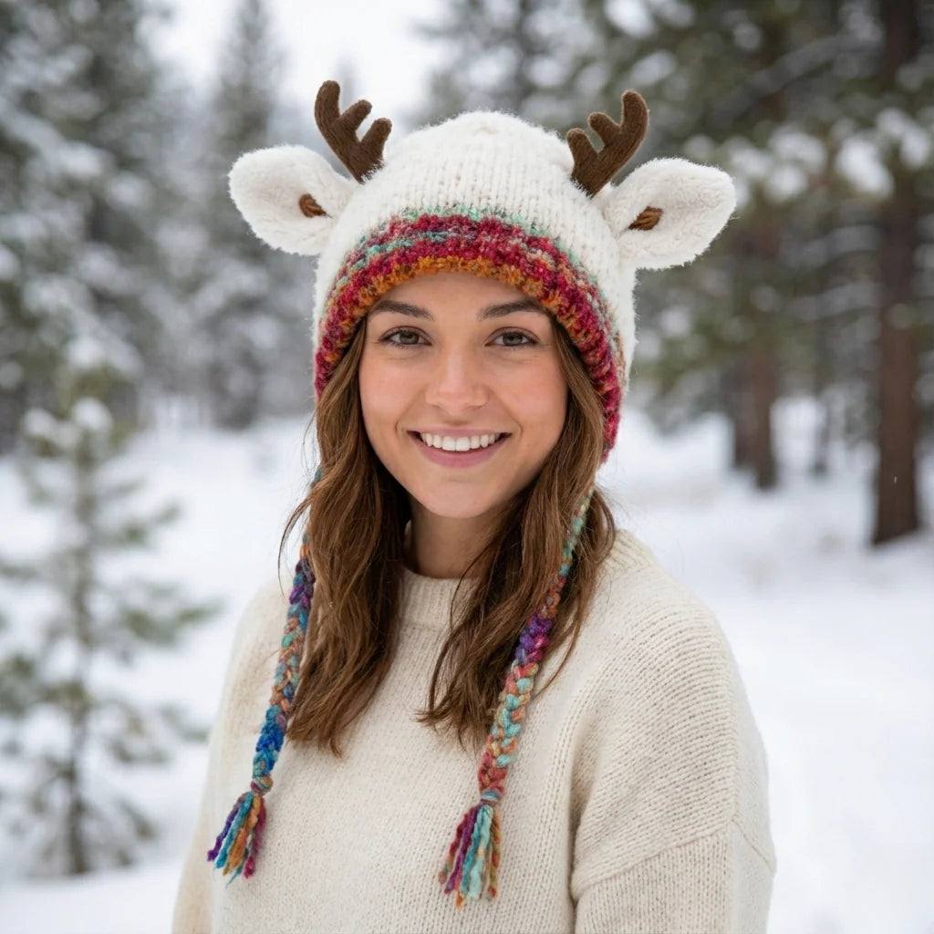 Teplý vánoční dárek na celou zimu – roztomilá čepice s jelenem, která doprovází děti při každém radostném výletu