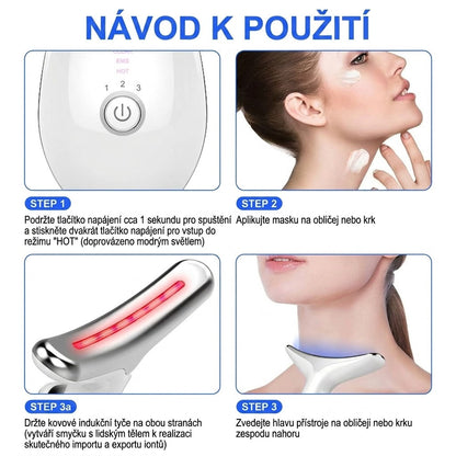 ✨ Světelný přístroj pro péči o krk s LED terapií, EMS a tepelnou masáží