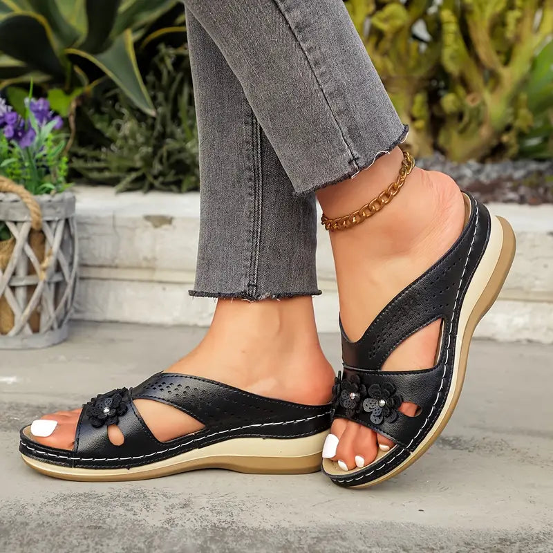 Elthivo dámské bezbolestné pohodlné ortopedické kožené sandály