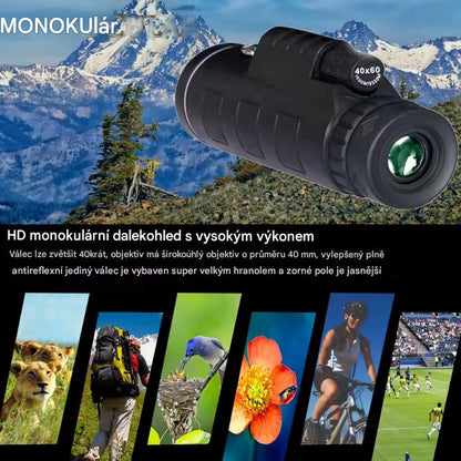 HD profesionální monokulární dalekohled a kamera – hvězdářský dalekohled pro mobilní telefon, vhodný pro pozorování Měsíce a souhvězdí.