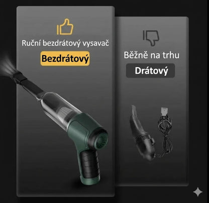 Bezdrátový ruční vysavač s vysokým sacím výkonem – ideální pomocník pro domácnost i automobil