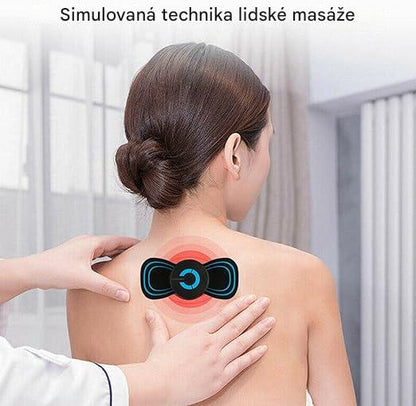 Přenosná pulzní masážní náplast｜Kompaktní masážní přístroj pro úlevu od únavy krční, bederní a zádové oblasti