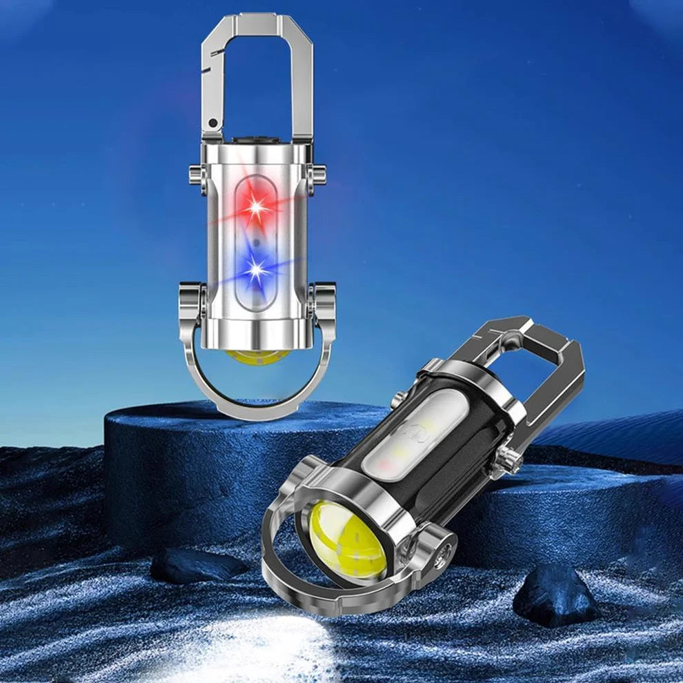 Elthivo™ KeyBlazer – Mini Silná LED Svítilna 1200 Lumenů, Přívěsek na Klíče, Nouzové Světlo a Powerbanka