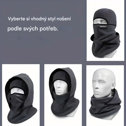 Multifunkční 3v1 čepice – šála, rouška a čepice v jednom, snadné nasazení během pár sekund, ideální pro zimu a ochranu před chladem❄️