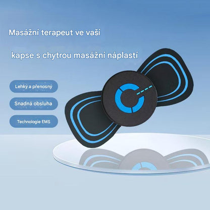 Přenosná pulzní masážní náplast｜Kompaktní masážní přístroj pro úlevu od únavy krční, bederní a zádové oblasti