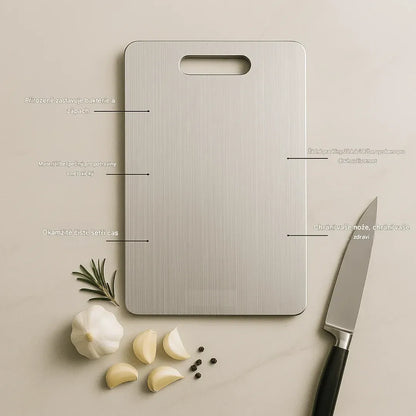 Elthivo™ krájecí deska z titanové slitiny – ultra odolná, hygienická a šetrná k nožům, nezbytný pomocník do vaší kuchyně