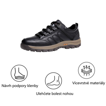 Pánské kožené boty pro seniory – měkké, pohodlné a neklouzavé pro každodenní chůzi