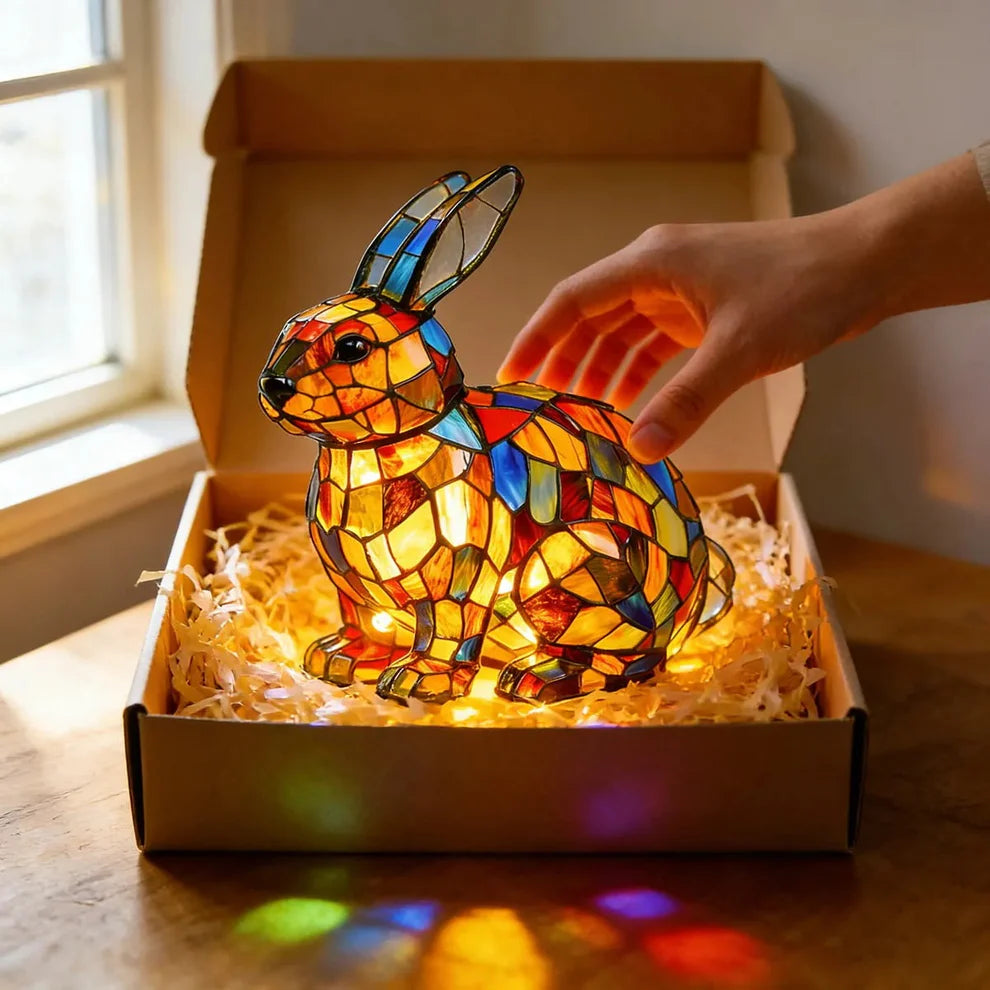 🎉Roztomilá ručně malovaná lampička ve tvaru zajíčka 🎉– ideální velikonoční dárek, který přináší do místnosti hřejivou atmosféru.🐰✨