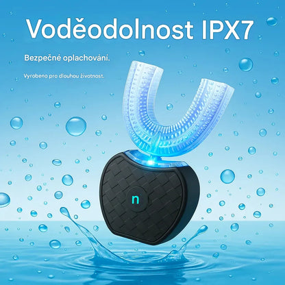 Ultrazvukový elektrický zubní kartáček pro seniory – 360° čištění, U-hlavice a jemná péče o dásně