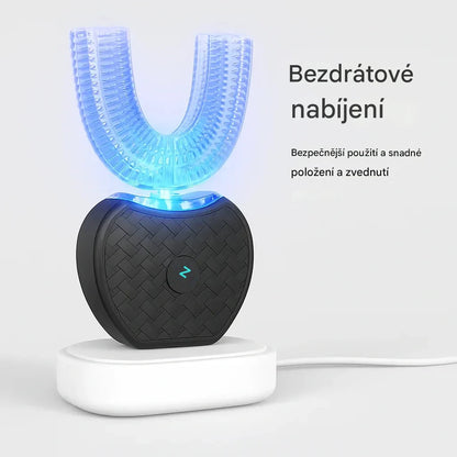 Ultrazvukový elektrický zubní kartáček pro seniory – 360° čištění, U-hlavice a jemná péče o dásně