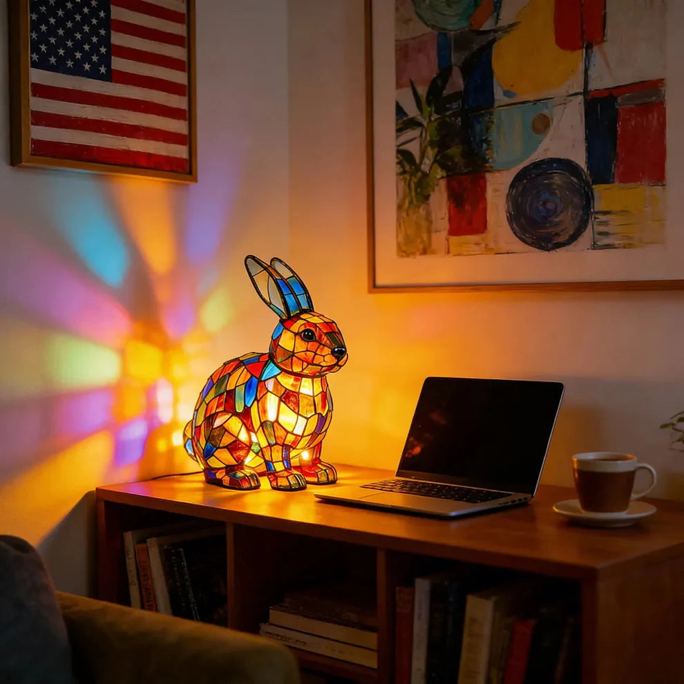 🎉Roztomilá ručně malovaná lampička ve tvaru zajíčka 🎉– ideální velikonoční dárek, který přináší do místnosti hřejivou atmosféru.🐰✨