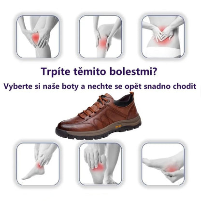 Pánské kožené boty pro seniory – měkké, pohodlné a neklouzavé pro každodenní chůzi